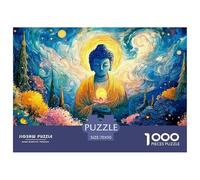 A Enlightened Sage Holding A Lotus Flower 1000 Stück Premium-Karton Puzzle Colorful Psychedelic Buddha with Lotus Stressabbau Familienspiel Puzzles Für Erwachsene Und Kinder 70x50cm/1000pcs