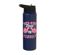 A esta chica le encanta abrazar a un amante divertido de perros y gatos Stainless Steel Insulated Water Bottle