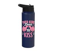 A esta chica le encanta besar besos divertidos Stainless Steel Insulated Water Bottle
