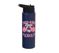 A esta chica le encanta desplazarse divertido Smartphone Social Media Stainless Steel Insulated Water Bottle