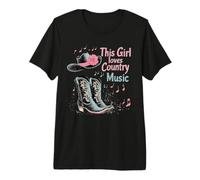 A Esta Chica le Encanta la música Country Texas Boot Cowgirl Music Amante Camiseta Premium