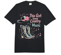 A Esta Chica le Encanta la música Country Texas Boot Cowgirl Music Amante Comfort Colors Adult Heavyweight T-Shirt