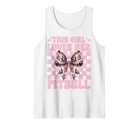 A Esta Chica le Encanta su Lazo de Coqueta Rosa para Perro Pitbull Camiseta sin Mangas