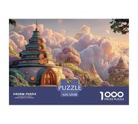 A Estate in The Style of Ancient China 1000 Pièces Rompecabezas Sunset Cloud Sea Imágenes Vibrantes para Adultos Juego Familiar 52x38cm/1000pcs
