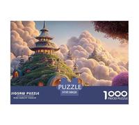 A Estate in The Style of Ancient China 1000 Pzas Papel Premium Rompecabezas Sunset Cloud Sea Alivio Estrés Jigsaw Regalo Amigos 38x26cm/1000pcs