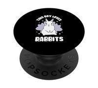 A Este Chico Le Encantan Los Conejos Animales Amante Conejo PopSockets PopGrip Adhesivo
