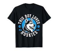 A Este Chico Le Encantan Los Huskies Perro Amante Husky Camiseta