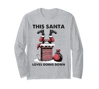 A Este Papá Noel le Encanta Bajar Chistes navideños Divertidos Manga Larga