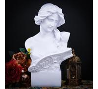 A.F.N.A.L Estatua de busto de diosa clásica para decoración de mesa, mitología griega y romana, decoración de interiores para el hogar y la oficina, réplica de resina musical de mujer, 12.2 pulgadas