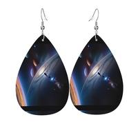 A fascinating universe Print - Pendientes colgantes para mujer, joyería ligera en forma de lágrima, accesorio de fiesta, aro de moda