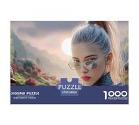 A_Female_Model 1000 Pcs Ökopapier Puzzle Modern Girl Lebendige Bilder Kreatives Spiel Puzzles Als Geburtstagsgeschenke 38x26cm/1000pcs