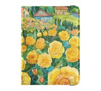 A Field Of Yellow Roses - Funda de piel para pasaporte y tarjeta de vacunación, funda ligera para pasaporte, Un campo de rosas amarillas, 1 size