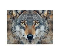 A Fierce Wolf Head - Rompecabezas de madera de 500 piezas para adultos, rompecabezas desafiante para juegos de tamaño 38 x 50 cm