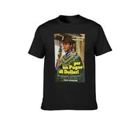 A Fistful of Dollars Italian Poster Retro Vintage Hipster Men's T-Shirt Unisex Black Cotton Print tee Shirts S