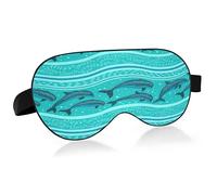 A Flock of Dolphins in The Sea Sleep Mask Lightweight Soft Breathable Eye Mask with Adjustable Strap Blackout Eye Mask for Women Men for Travel Night Sleeping