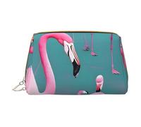A Flock of Flamingos - Bolsa de cosméticos portátil, bolsa de cosméticos de viaje, unisex, cierre de cremallera, adecuada para uso diario, White, Talla única