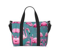A Flock of Flamingos - Bolsas de lona ligeras Oxford para artículos personales, bolsas de viaje para mujeres, bolsas de gimnasio ideales para hombres, Black, Talla única