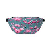 A Flock of Flamingos Running Waist Pack - Soporte para teléfono sin rebote para gimnasio, bolsa cruzada impermeable con correa ajustable