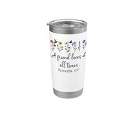 A Friend Loves All Times Proverbs 17:17 Bible Verse Jesus Vaso térmico de acero inoxidable de doble pared