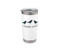 A Friendly Murder Group of Crows Ravens Vaso térmico de acero inoxidable de doble pared