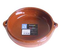 A Fuego Lento Cazuela Abombada Horno con Asas, Barro, Miel, 17 x 5 cm