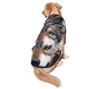A Furry Wolf's Head - Sudadera con capucha para perros medianos y grandes, ropa de poliéster suave para mascotas, adecuada para todas las estaciones