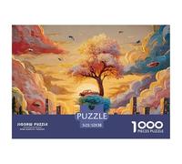 A Futuristic Cityscape 1000 Pcs Cartón Fuerte Rompecabezas Floating City Tree Liberador De Estrés Juego Creativo Puzzle Juego De Desafío Difícil 52x38cm/1000pcs