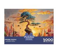 A Futuristic Cityscape 1000 Pcs Cartón Fuerte Rompecabezas Floating City Tree Liberador De Estrés Juego Creativo Puzzle Juego De Desafío Difícil 38x26cm/1000pcs