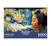 A_Geisha_is_Smoking 1000 Pcs Stabiler Karton Puzzle Japanese Geisha Lebendige Bilder Kreatives Spiel Puzzles Für Erwachsene Und Kinder 38x26cm/1000pcs