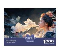 A Geisha Is Smoking 1000 Stück Stabiler Karton Puzzle Japanese Geisha Lebendige Bilder Kreatives Spiel Puzzles Als Geburtstagsgeschenke 52x38cm/1000pcs