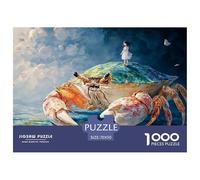 A Giant Green Crab 1000 Stück Premium-Karton Puzzle Giant Crab & Tiny Girl Stressabbau Kreatives Spiel Puzzles Als Wohnaccessoires 70x50cm/1000pcs A Giant Green Crab 1000 Stück Premium-Karton Puzzle