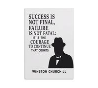 A Gift for the Driven - Winston Churchill “Success Is Not Final” Canvas Art, Encouragement Poster for Graduation, Promotion, New Office (Unframed,12x18inch(30x45cm))
