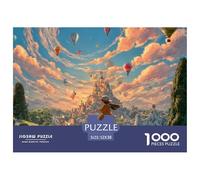 A Girl Riding on Her Skateboard in Cappadocia 1000 Pcs Stabiler Karton Puzzle Kitten Lebendige Bilder Kreatives Spiel Puzzles Als Wohnaccessoires 52x38cm/1000pcs