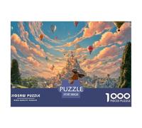 A Girl Riding on Her Skateboard in Cappadocia 1000 Pcs Stabiler Karton Puzzle Kitten Stressabbau Familienspiel Puzzles Als Wohnaccessoires 38x26cm/1000pcs