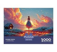 A Girl Standing in Water 1000 Piezas Papel Ecológico Rompecabezas Sunset Ocean Goddess Imposible, Difícil Juego Creativo Puzzle para Niños Pequeños 70x50cm/1000pcs