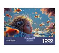 A Girl Swimming in The Water 1000 Piezas Cartón Rompecabezas Underwater Fantasy Liberador De Estrés Juego Familiar Puzzle Juego De Desafío Difícil 70x50cm/1000pcs