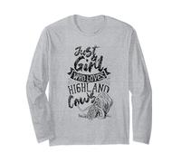 A Girl Who Loves Highland Cows Highland - Ganado escocés Manga Larga