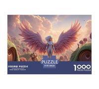A Girl with Red Wings 1000 Pcs Papel Ecológico Rompecabezas Fantasy Village Liberador De Estrés Juego Creativo Puzzle para Niños Pequeños 38x26cm/1000pcs