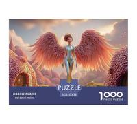 A Girl with Red Wings 1000 Piezas Papel Ecológico Rompecabezas Fantasy Village Imposible, Difícil Juego Creativo Puzzle Juego De Desafío Difícil 52x38cm/1000pcs