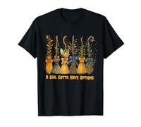 A Girl'S Gotta Have Options with Witch Broom Halloween Camiseta