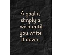 A GOAL IS SIMPLY A WISH UNTIL YOU WRITE IT DOWN.
