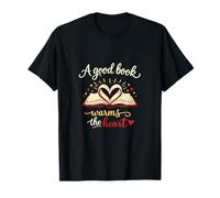 A Good Book Warms The Heart Book Lover Gráfico Camiseta
