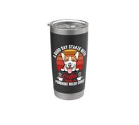 A Good Day Starts With Coffee And A Corgi Dog Lovers Vaso térmico de acero inoxidable de doble pared