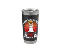 A Good Day Starts With Coffee And A Cornish Rex Cat Vaso térmico de acero inoxidable de doble pared