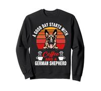 A Good Day Starts with Coffee and A German Shepherd Dog Sudadera