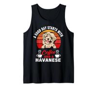 A Good Day Starts with Coffee and A Havanese Dog Lovers Camiseta sin Mangas