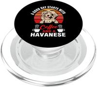 A Good Day Starts with Coffee and A Havanese Dog Lovers PopSockets PopGrip para MagSafe