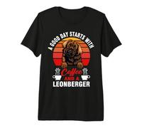 A Good Day Starts with Coffee and A Leonberger Dog Lovers Camiseta Premium