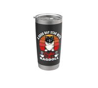 A Good Day Starts With Coffee And A Ragdoll Cat Funny Cats Vaso térmico de acero inoxidable de doble pared