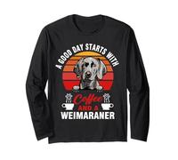 A Good Day Starts with Coffee and A Weimaraner Dog Lovers Manga Larga